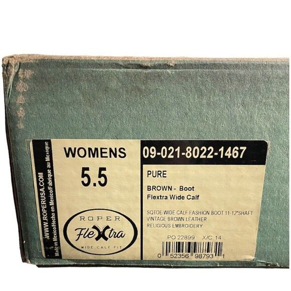 New Roper Women's Pure Cross & Studs Cowgirl Western Boots Square Toe Size 5.5 - Picture 9 of 12